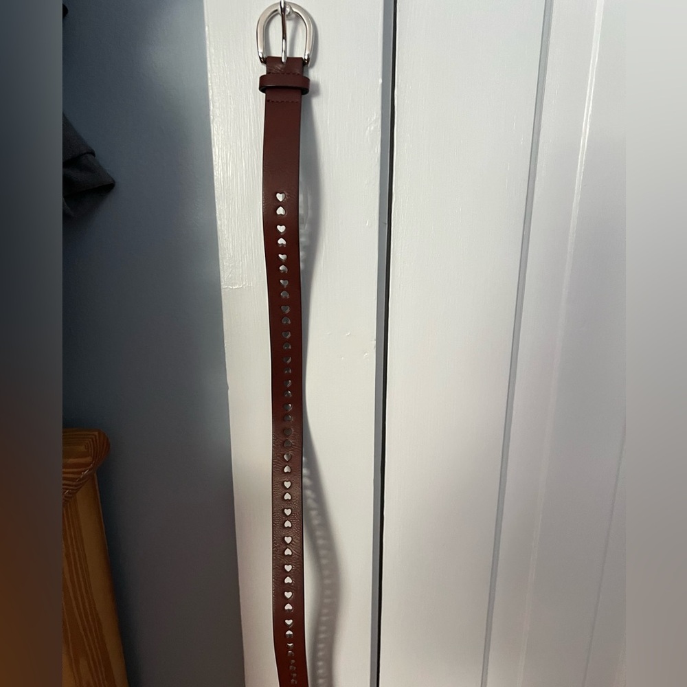 Brown belt with hearts size large NWT